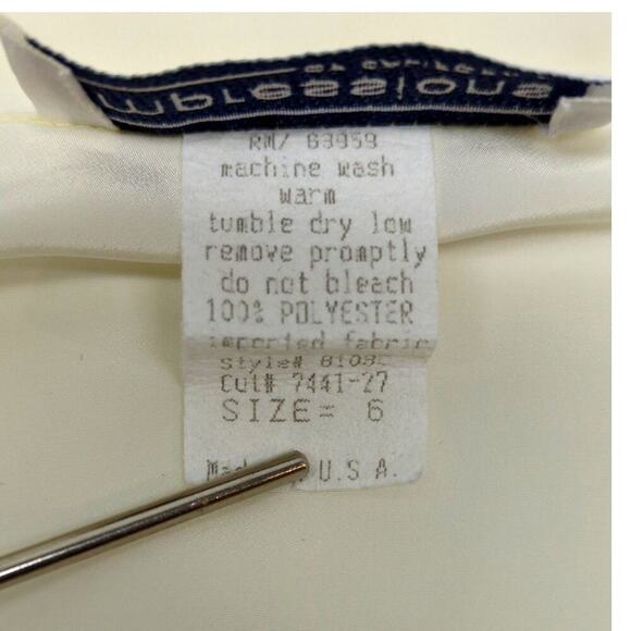 Vintage Impressions Blouse Short Sleeve Butter Yellow Business Size 6 - Picture 5 of 8